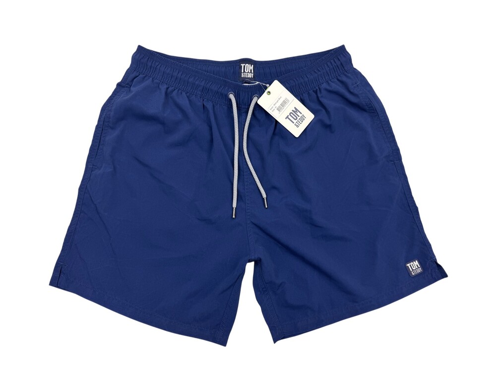 Tom & Teddy Swim Trunks Mens XL Midnight Blue Mesh Lined Drawstring Shorts